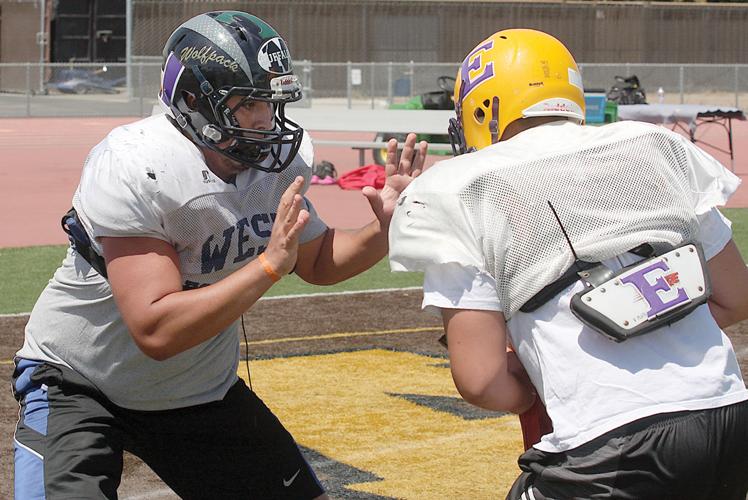 Francisco Jimenez works during a Lions All-Star practice in Stockton.