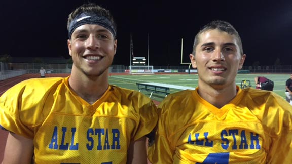 Cullen Bearden and Danny Velasquez after the 2017 Lions All-Star Game.