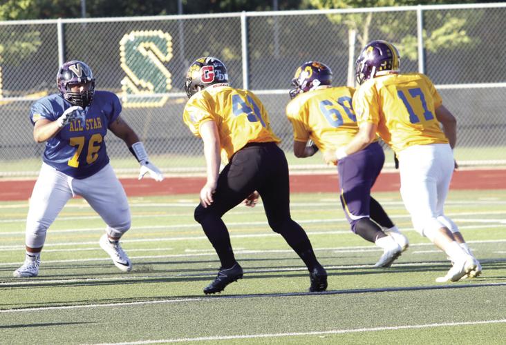 James McClain and the North line during the 2018 Lions All-Star Game.