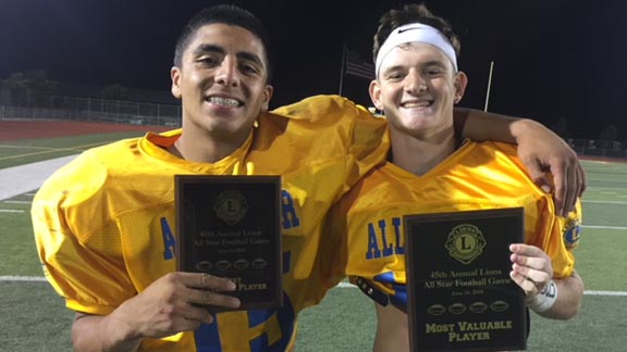 Gabriel Cordero and Jordan Porter with their Lions All-Star Game honors.