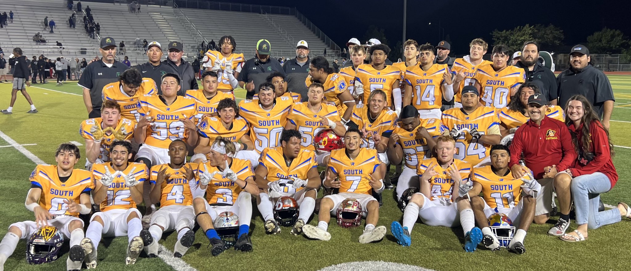 South team celebrating after the 2023 Lions All-Star Game